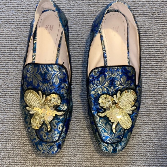 H&M Shoes - H&M Brocade Loafer with Sequin Bee sz 40